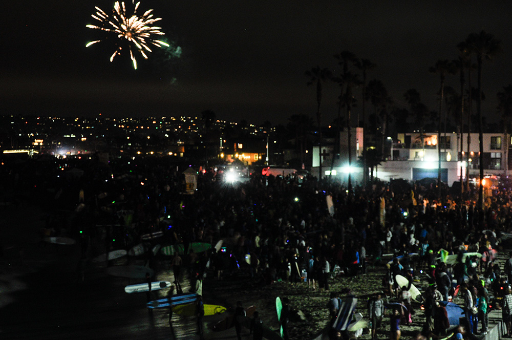 4th of July Fireworks off the OB Pier Ocean Beach San Diego CA