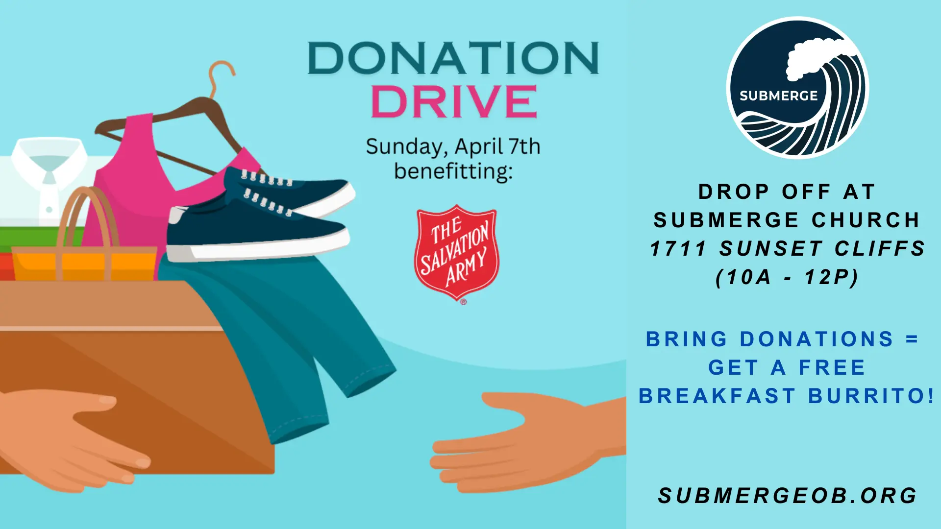 Donation Drive with the Salvation Army hosted by Submerge Church