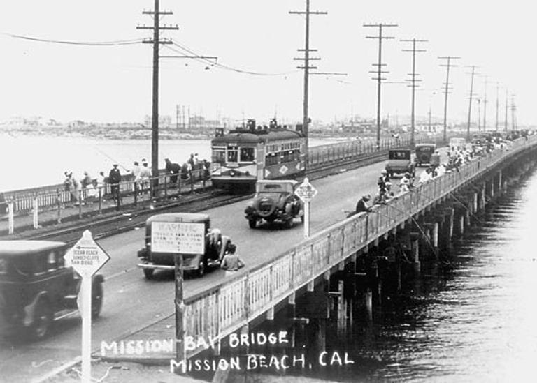 Old Fishing Bridge - photo courtesy of Ocean Beach Historical Society