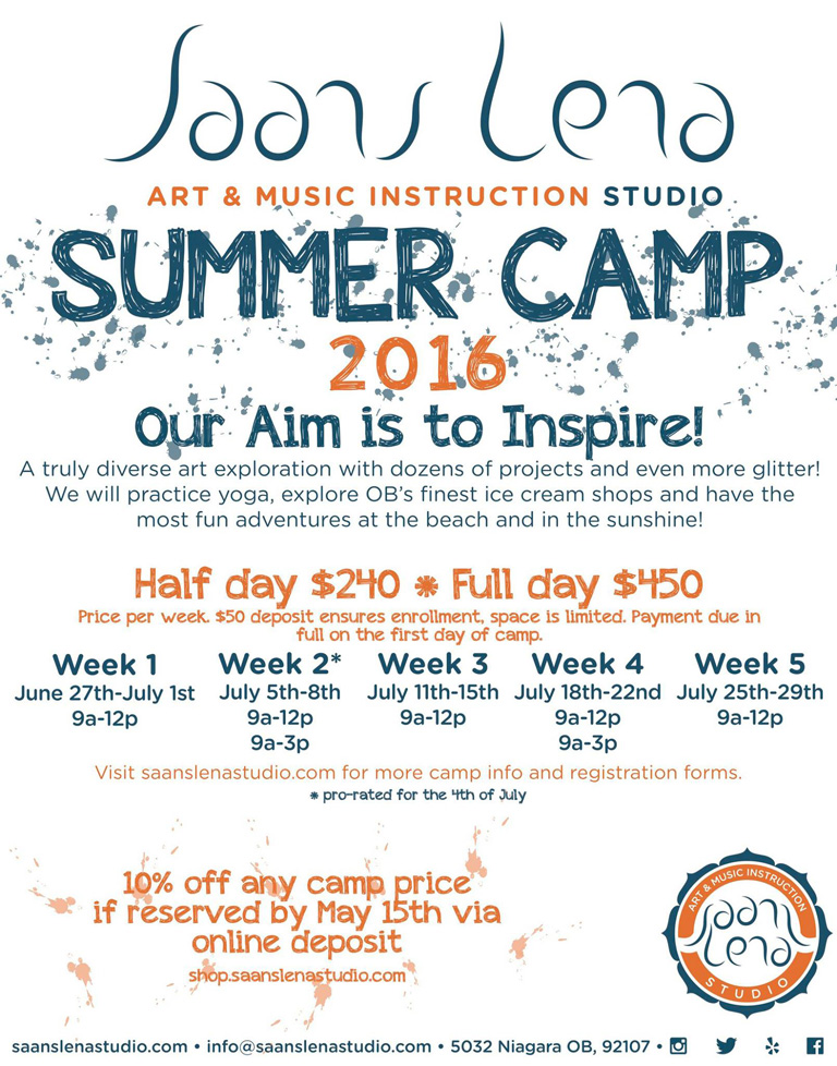 Registration Open for Saans Lena Studio's Summer Camps!