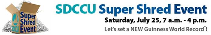 SDCCU Super Shred Event, Saturday, July 25, 7am-4pm