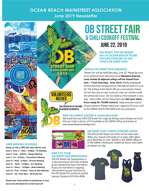 June 2019 Ocean Beach San Diego Ca Newsletter