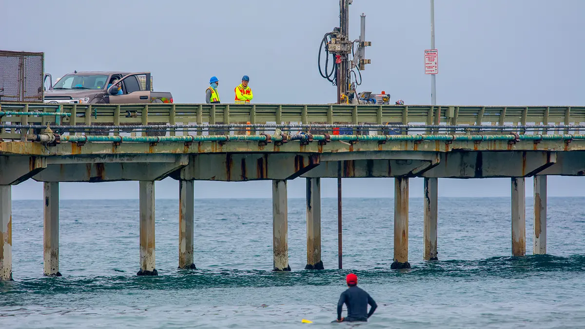 2024-09-30 OB Pier Exploritory Drilling photo by Jim Grant