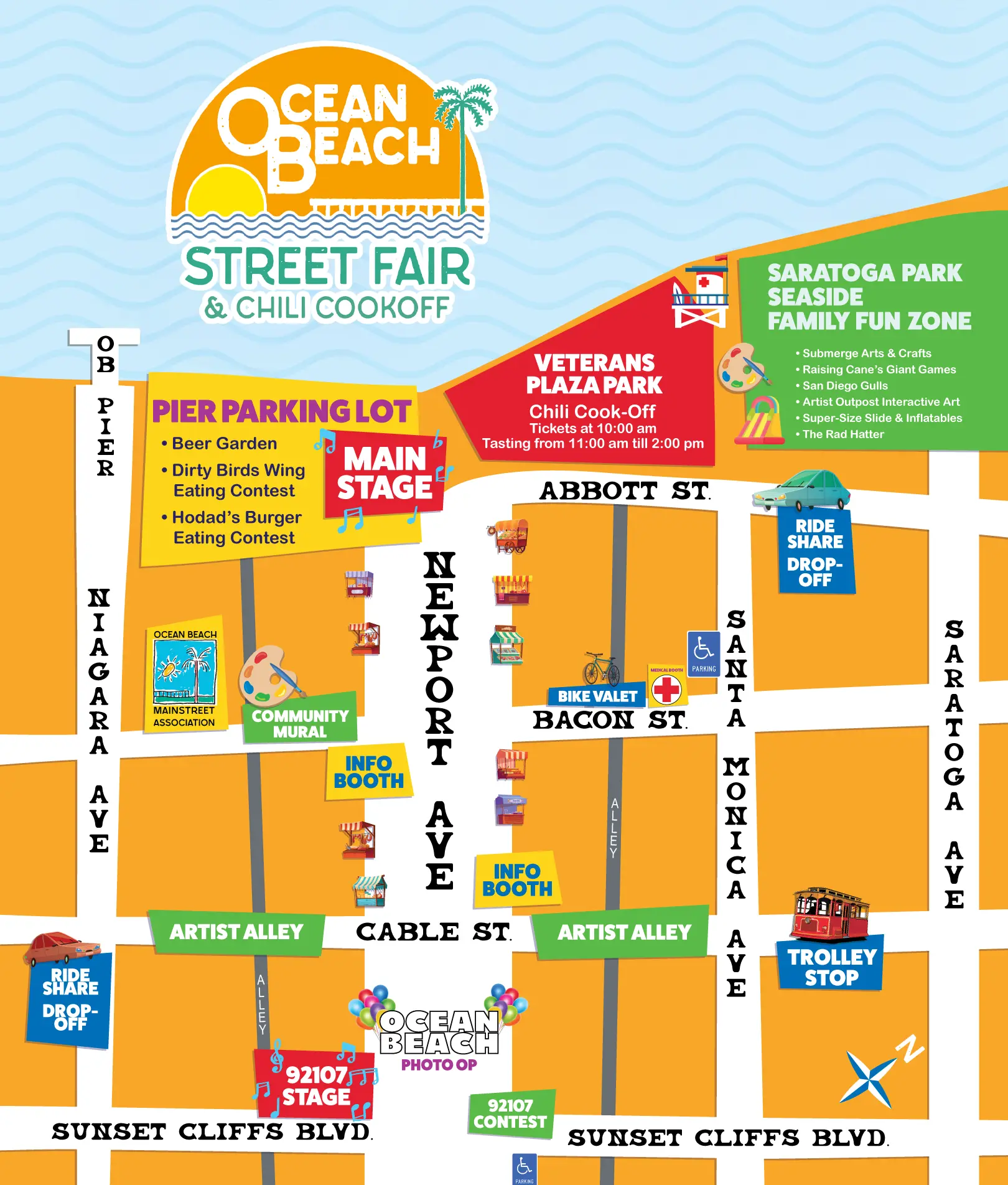 OB Street Fair & Chili Cook-Off Map