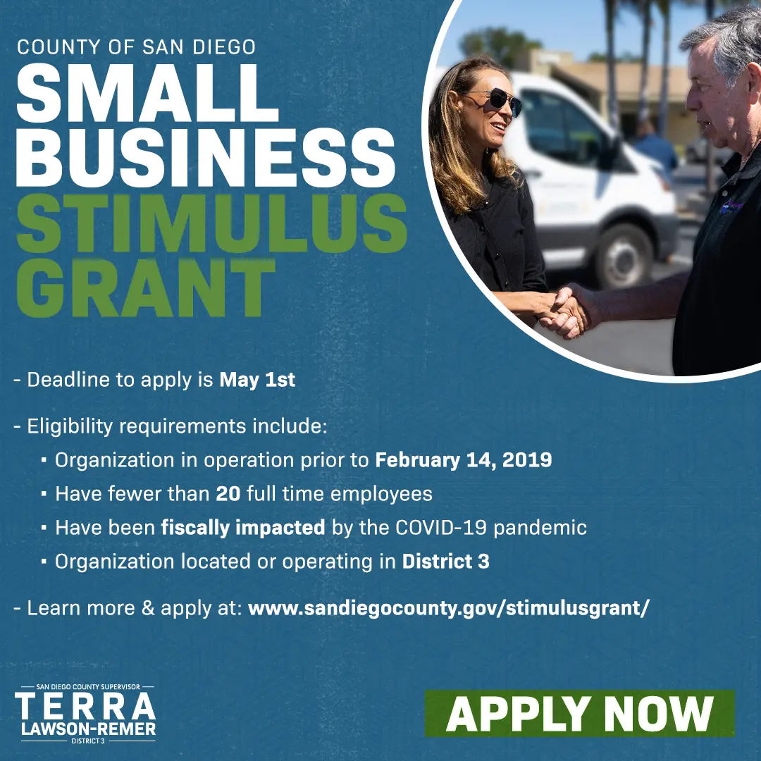 County of San Diego-Small Business Stimulus Grant