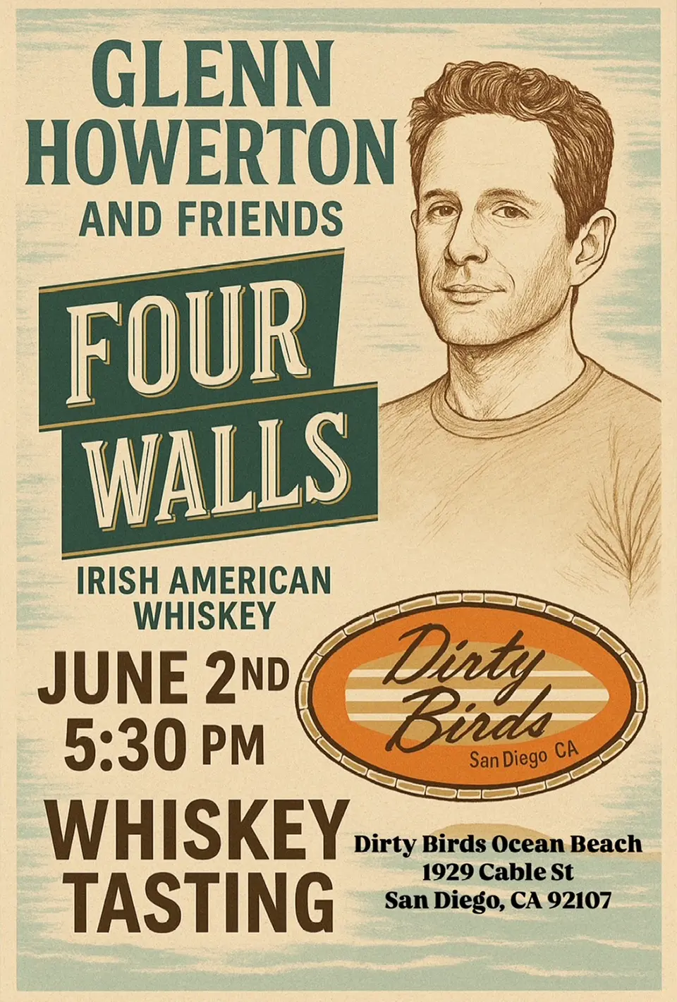 Glenn Howerton and Friends Four Walls Irish American Whiskey