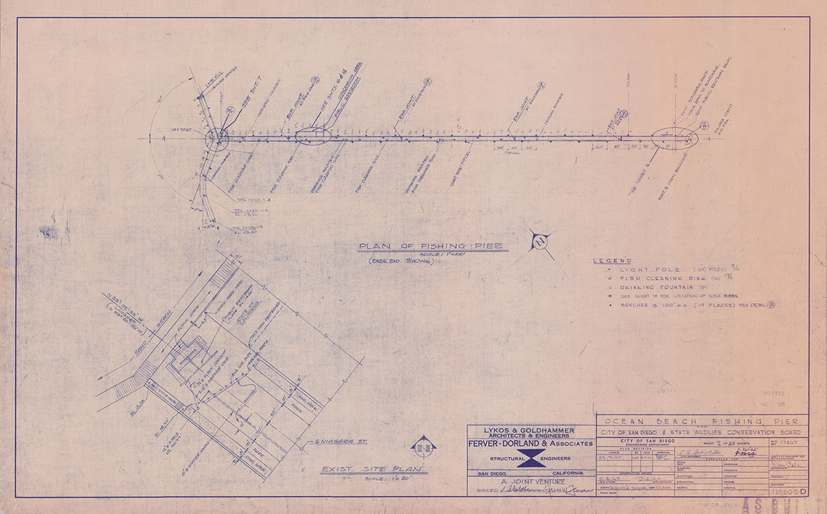 Ocean Beach Fishing Pier Blue Print Plan