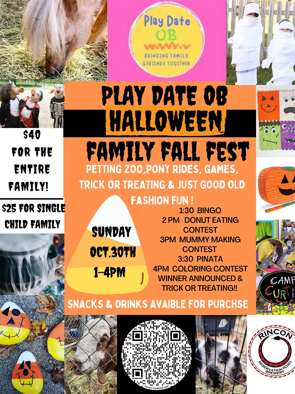 Ocean Beach Halloween Family Fall Festival by Play Date OB and Rincon Reservation