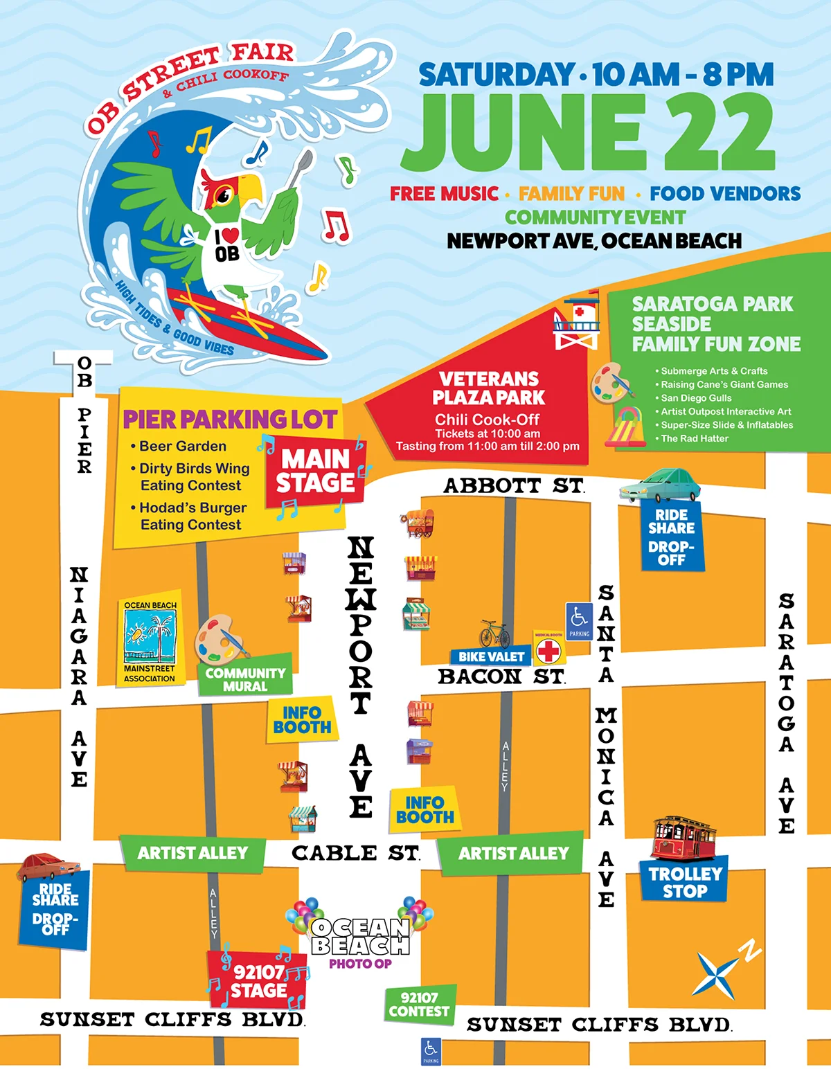 OB Street Fair & Chili Cook-Off Map