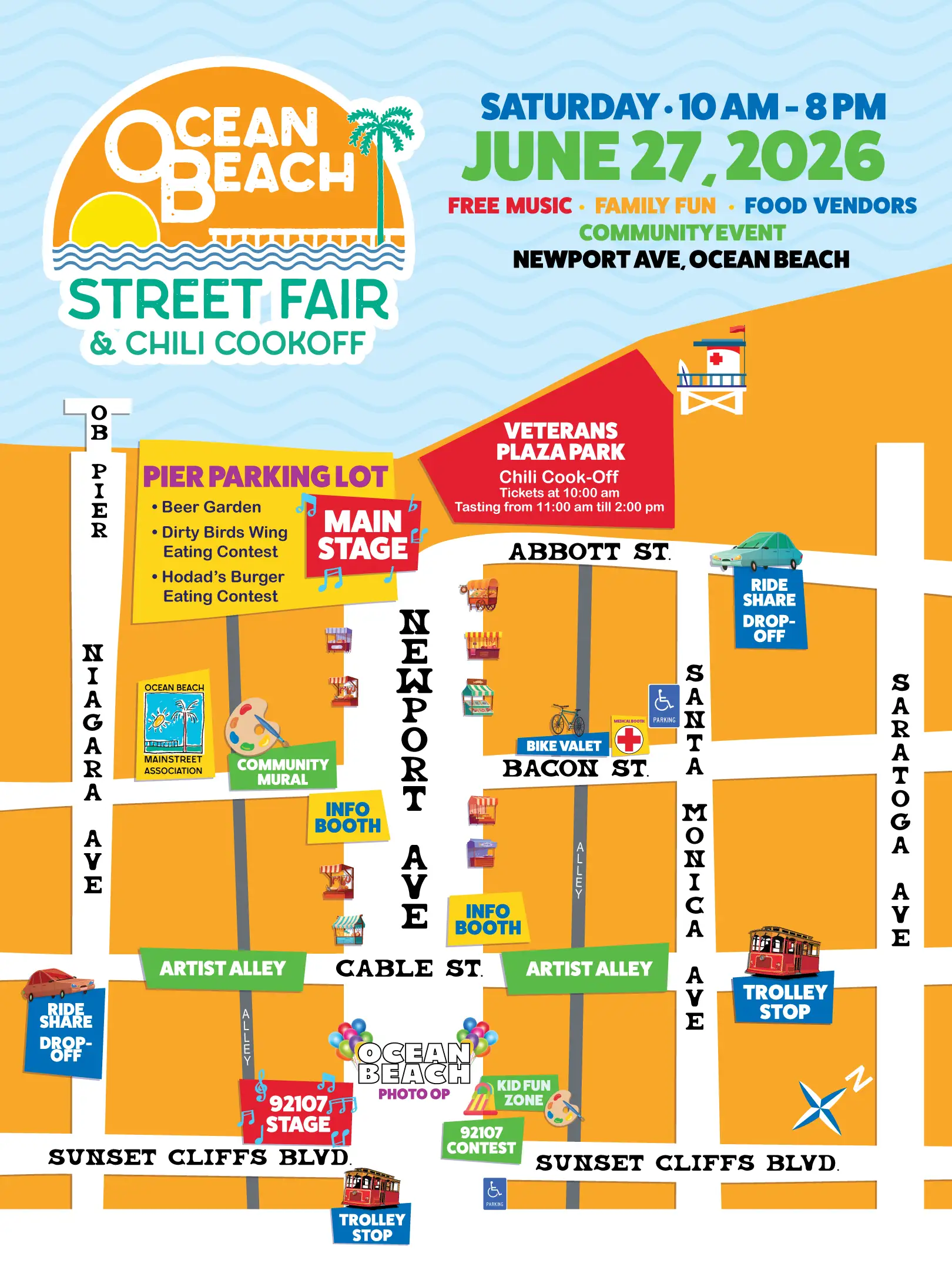 OB Street Fair & Chili Cook-Off Map