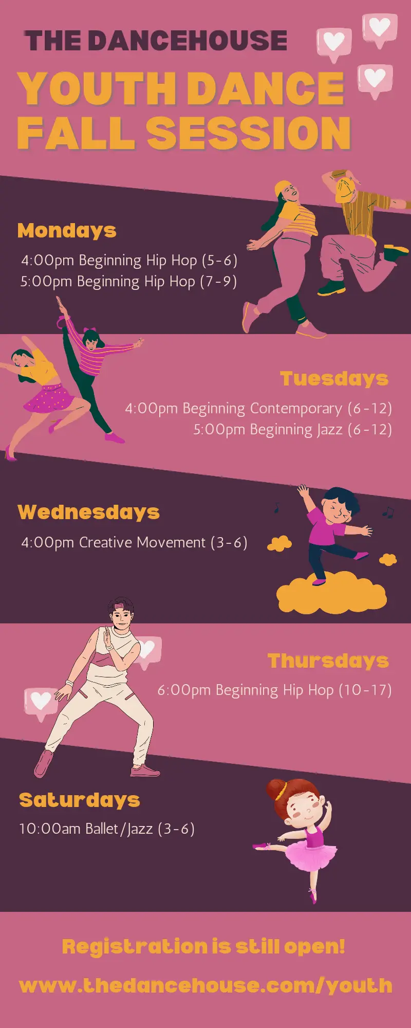 The Dancehouse Fall Registration Creative