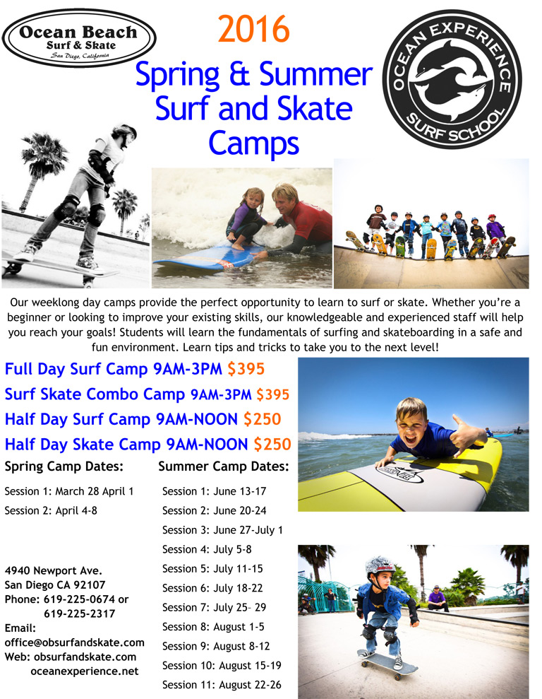 Spring & Summer Surf & Skate Camps