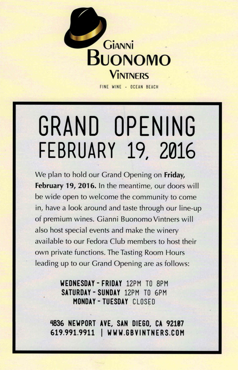 Grand Opening at Gianni Buonomo Vintners