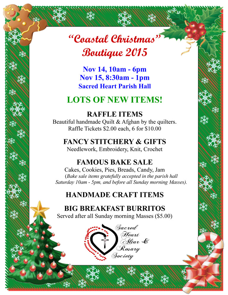 Coastal Christmas Boutique at Sacred Heart of OB