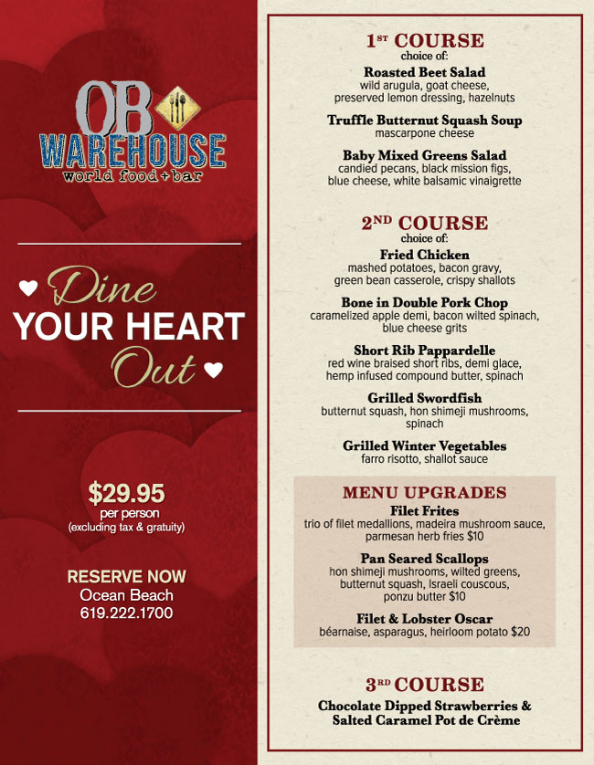 Dine Your Heart Out at OB Warehouse