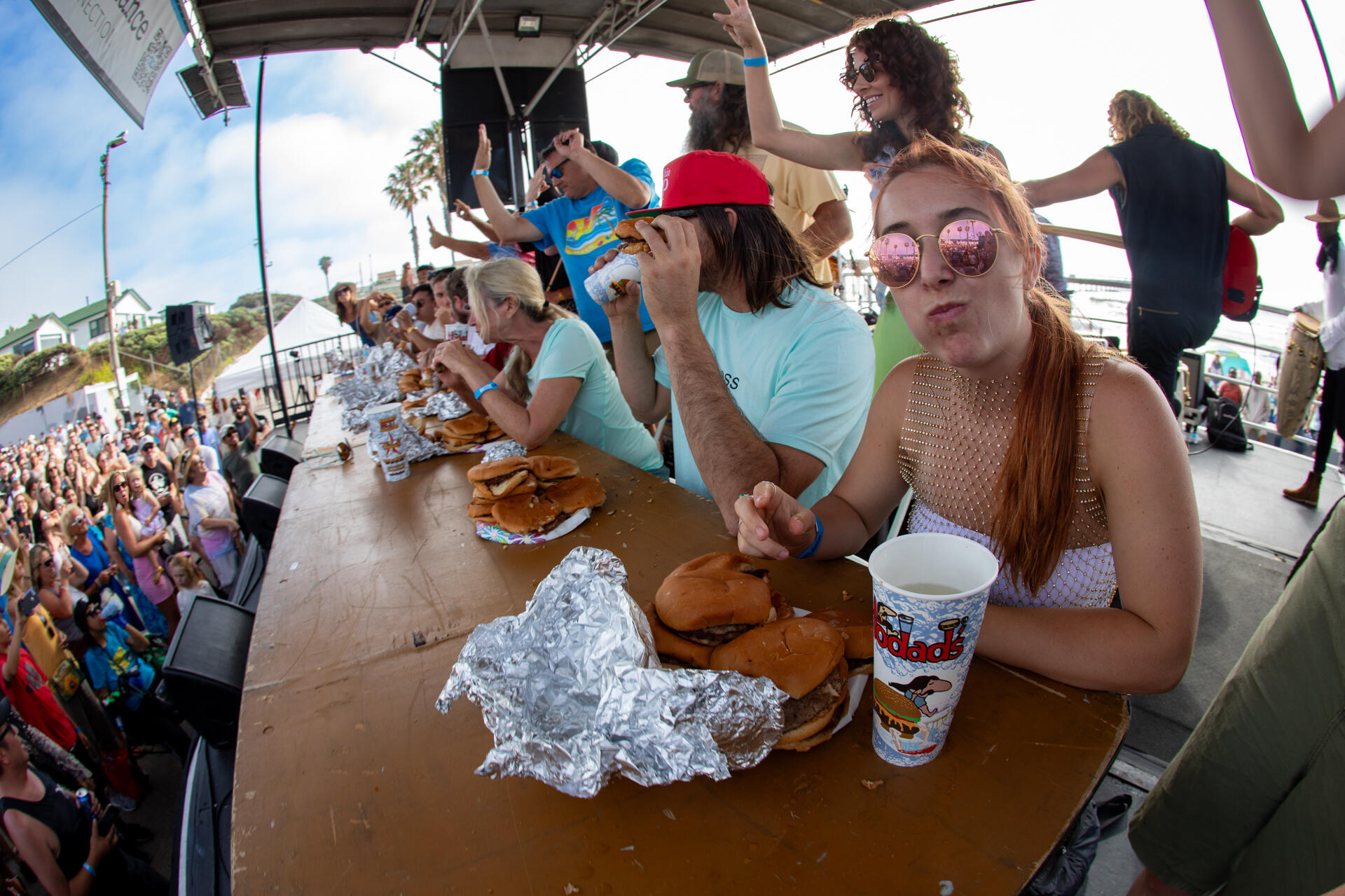 Photo of: 2024 Ocean Beach Street Fair & Chili Cook-Off - Hodad's Burger Eating Contest