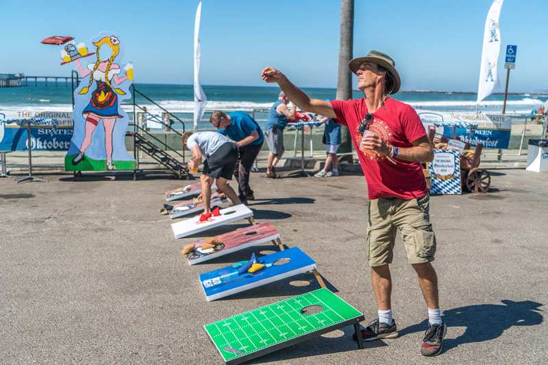 Oktoberfest bean bag toss in Ocean Beach San Diego
