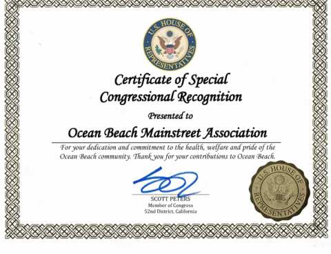 View Ocean Beach MainStreet Association's Awards