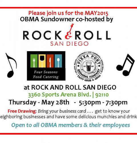 OBMA Member Event: Sundowner at Rock and Roll San Diego