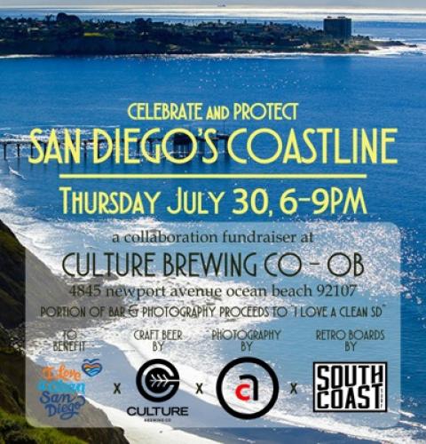 Celebrate and Protect San Diego's Coastline, Thursday, July 30, 6-9pm, Culture Brewing Co OB, 4845 Newport Ave