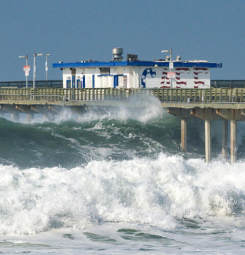 Ocean Beach News Article: Visible damage to the Ocean Beach Pier