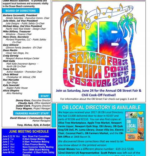 Ocean Beach MainStreet Association Newsletter June 2017