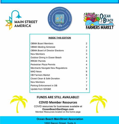 Ocean Beach MainStreet Association Newsletter August 2020 