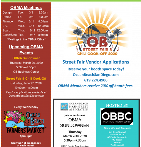 Ocean Beach MainStreet Association Newsletter March 2020 