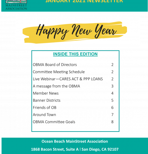 Ocean Beach MainStreet Association Newsletter January 2021
