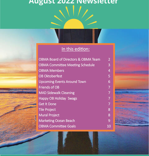 Ocean Beach MainStreet Association Newsletter August 2022