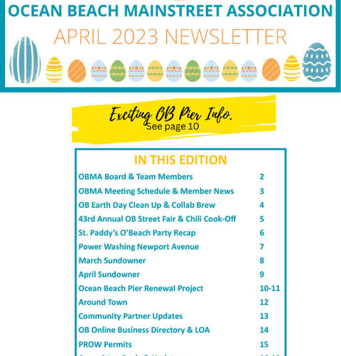 Ocean Beach MainStreet Association Newsletter April 2023