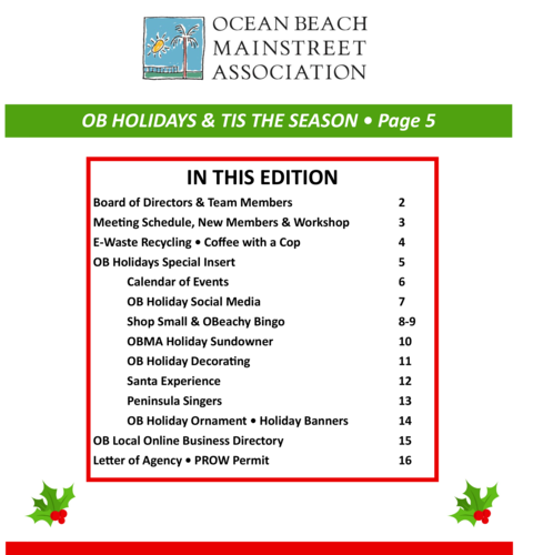Ocean Beach MainStreet Association Newsletter December 2024