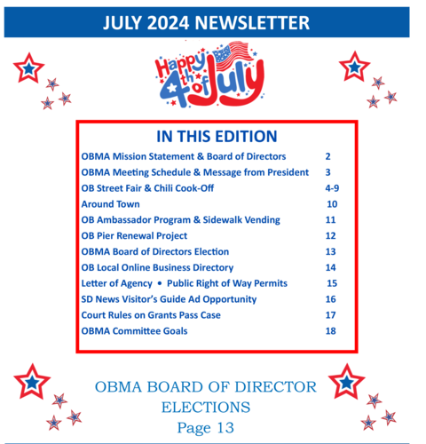 Ocean Beach MainStreet Association Newsletter July 2024