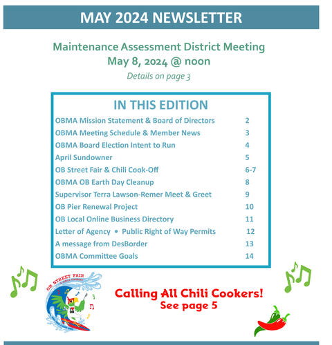 Ocean Beach MainStreet Association Newsletter May 2024