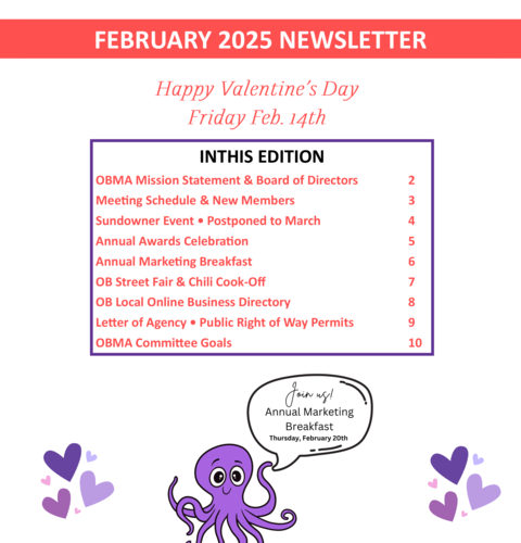 Ocean Beach MainStreet Association Newsletter Feb. 2025