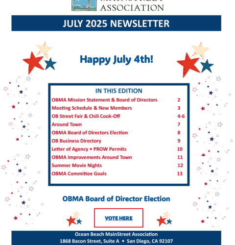 Ocean Beach MainStreet Association Newsletter July 2025
