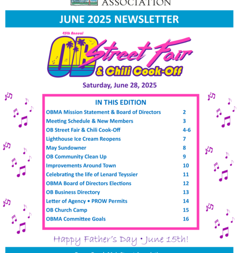 Ocean Beach MainStreet Association Newsletter June 2025