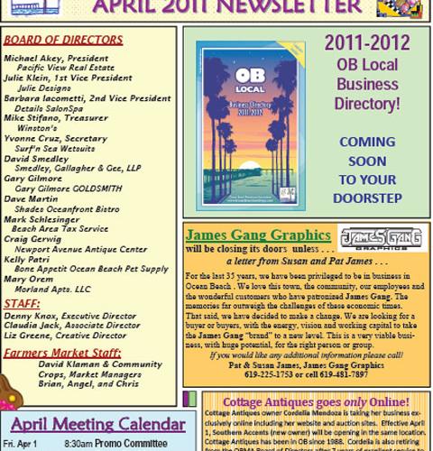 Ocean Beach MainStreet Association Newsletter March 2011