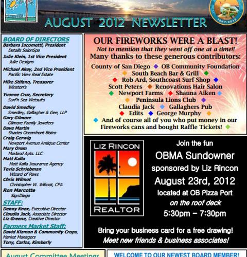 Ocean Beach MainStreet Association Newsletter August 2012