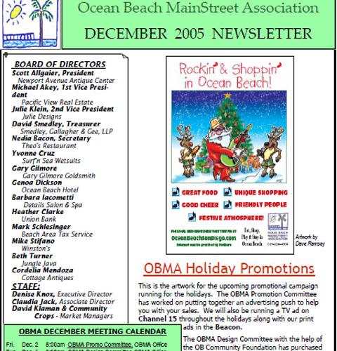 Ocean Beach MainStreet Association Newsletter December 2005