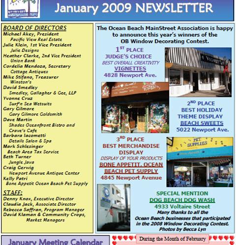 Ocean Beach MainStreet Association Newsletter December 2008