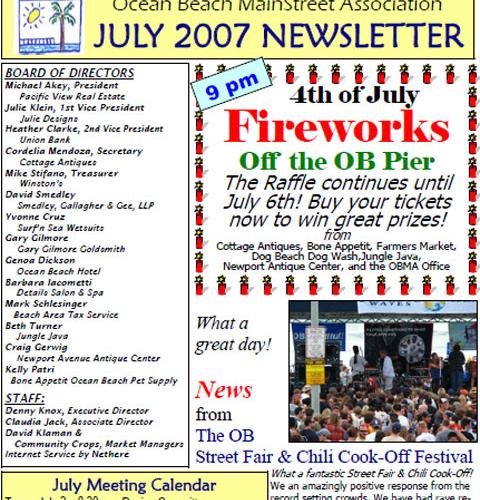 Ocean Beach MainStreet Association Newsletter June 2007