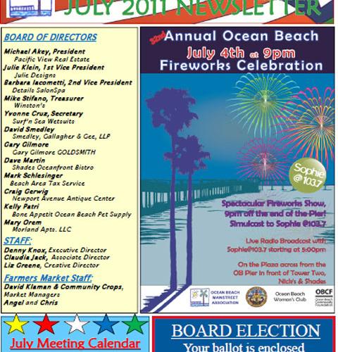 Ocean Beach MainStreet Association Newsletter June 2011