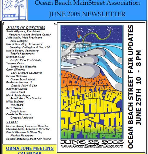 Ocean Beach MainStreet Association Newsletter June 2005