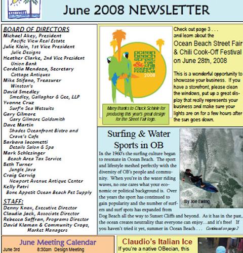 Ocean Beach MainStreet Association Newsletter May 2008