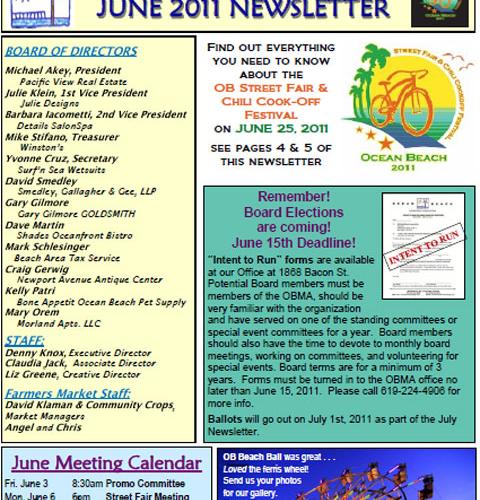 Ocean Beach MainStreet Association Newsletter May 2011