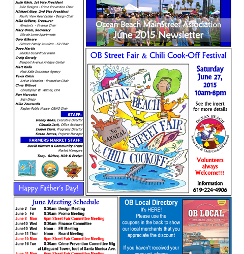 Ocean Beach MainStreet Association Newsletter June 2015