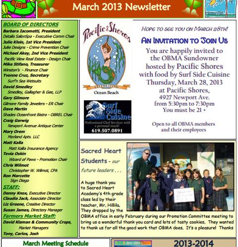Ocean Beach MainStreet Association Newsletter February 2013