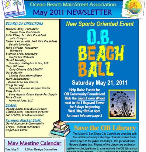 Ocean Beach MainStreet Association Newsletter April 2011