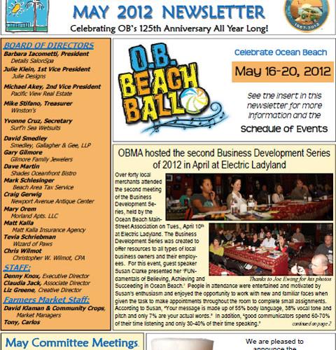 Ocean Beach MainStreet Association Newsletter May 2012